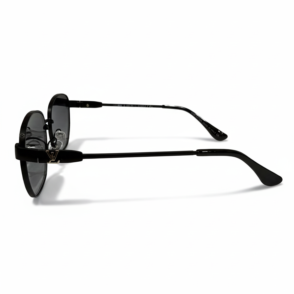 Image of Luxury Inspired Black Square Sunglasses for Men – Gradient Lens Metal Frame