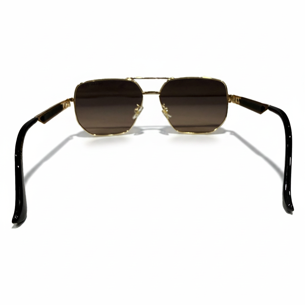 Image of Luxury Gold Frame Aviator Sunglasses – Brown Gradient Lens