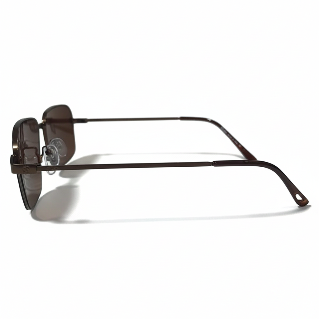 Image of Luxury Inspired Aviator Sunglasses for Men – Brown Metal Frame with Brown Gradient Lenses