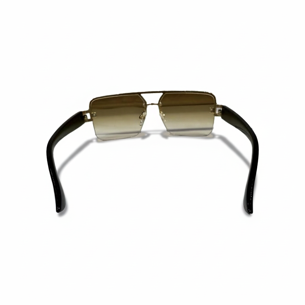 Image of Luxury Gold Frame Gradient Aviator Sunglasses – Black Temples