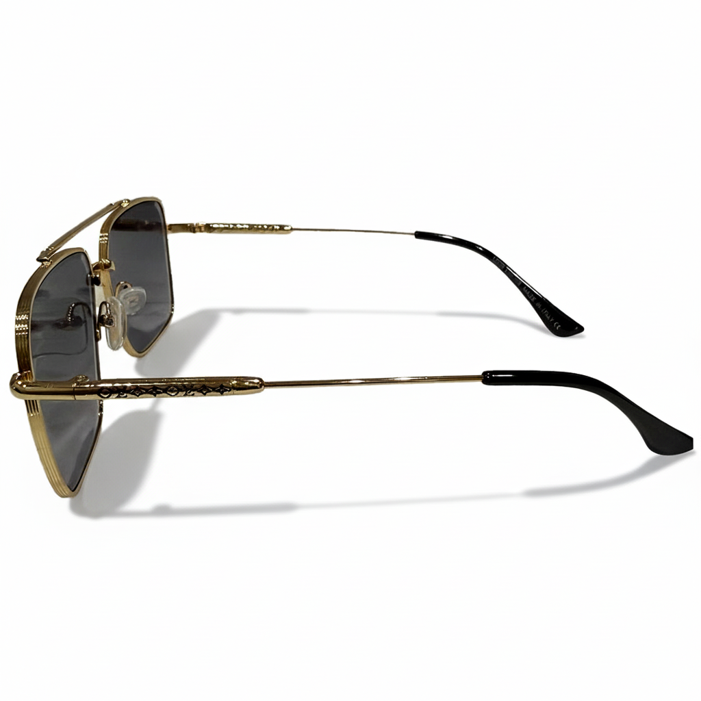 Image of Luxury Gold Frame Dark Gradient Square Sunglasses