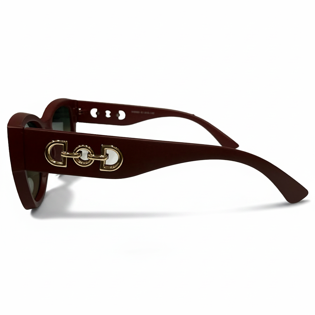 Image of Burgundy Oversized Square Sunglasses for Women – Luxury Gradient Fashion Shades