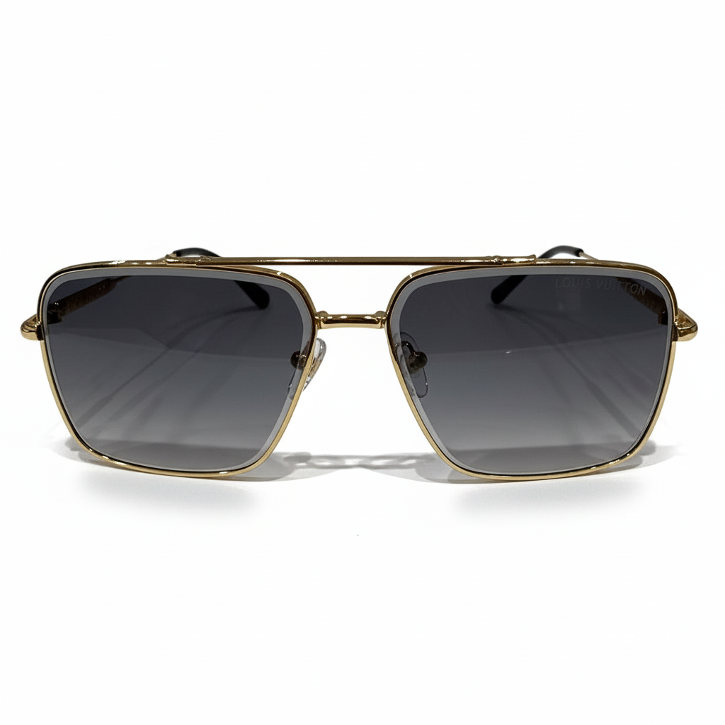 Image of Luxury Gold Frame Dark Gradient Square Sunglasses