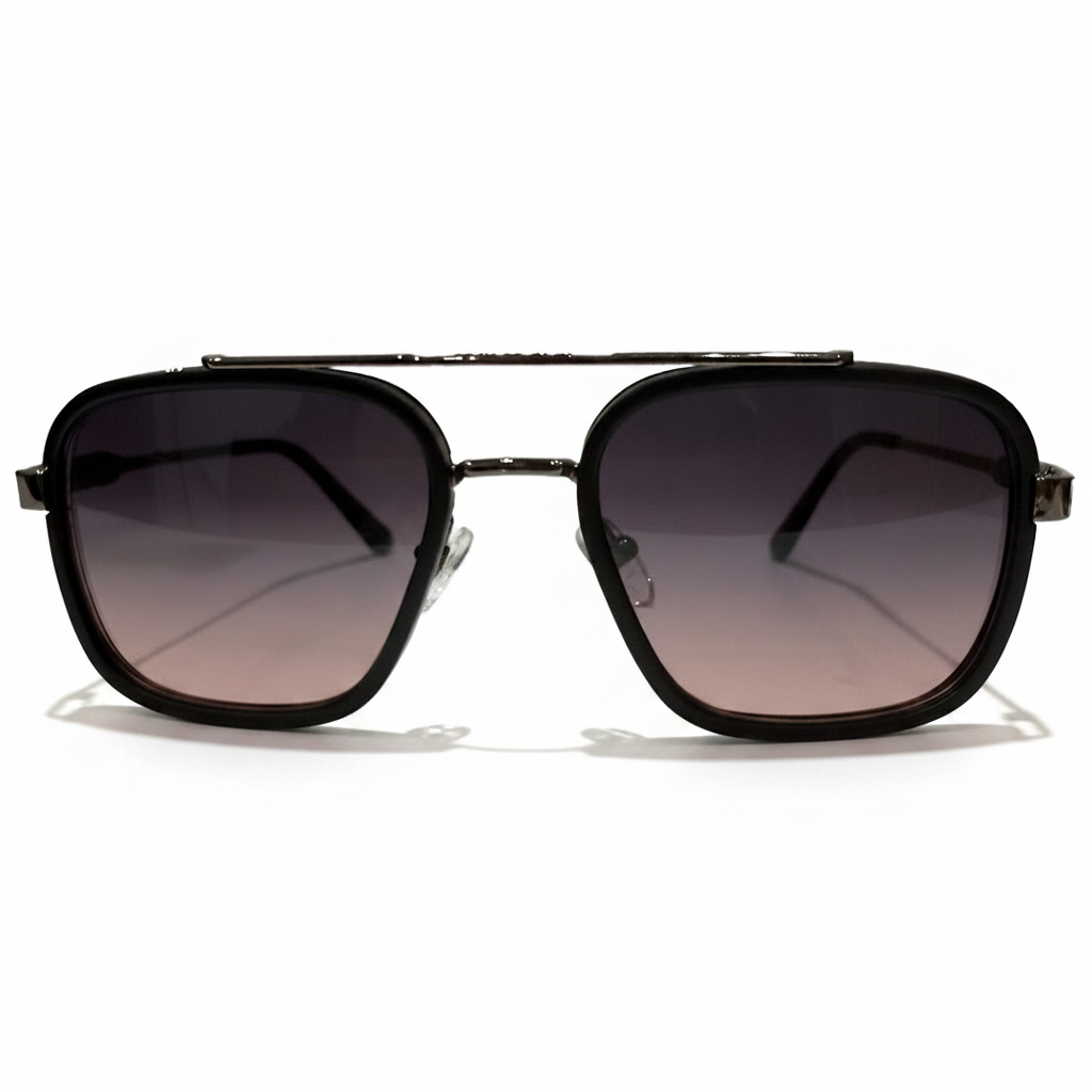 Image of Luxury-Inspired Dual Tone Aviator Square Sunglasses for Men & Women
