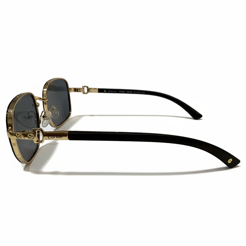 Image of Luxury Inspired Gold Oval Sunglasses for Men – Gradient Lens Metal Frame