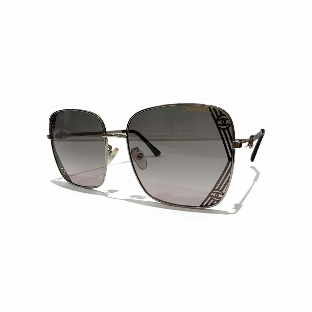 Image of Premium Square Gradient Sunglasses for Women – Gold Metal Frame with Designer Detailing