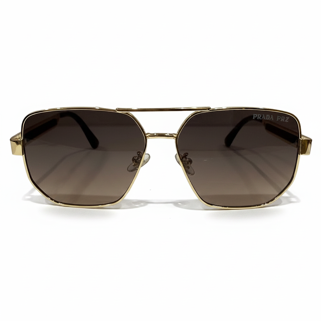 Image of Luxury Gold Frame Aviator Sunglasses – Brown Gradient Lens