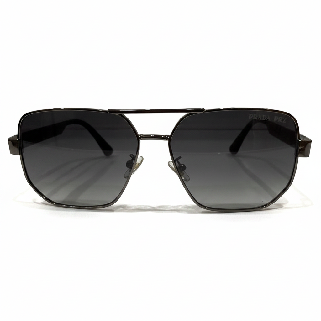 Image of Luxury Inspired Aviator Sunglasses for Men – Black Frame with Dark Grey Gradient Lenses