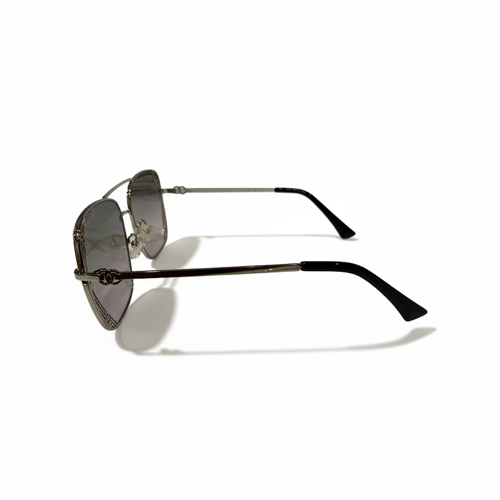 Image of Premium Square Gradient Sunglasses for Women – Gold Metal Frame with Designer Detailing