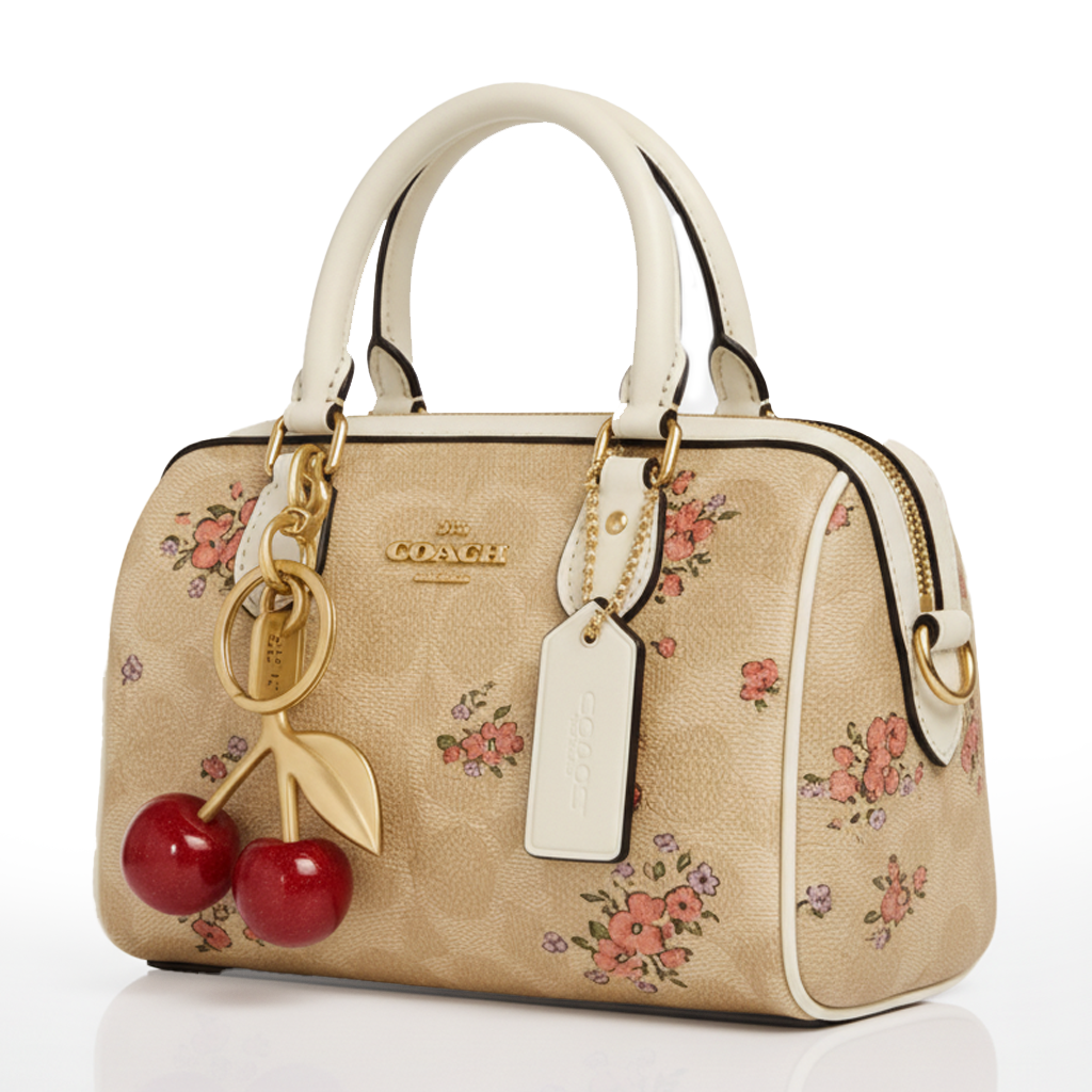 Image of Signature Print Top Handle Mini Satchel Bag