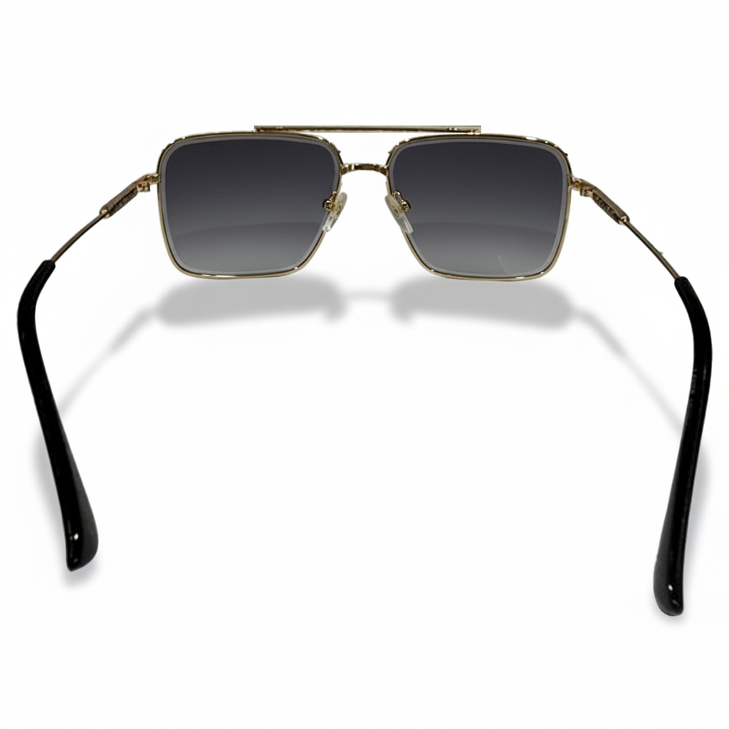 Image of Luxury Gold Frame Dark Gradient Square Sunglasses