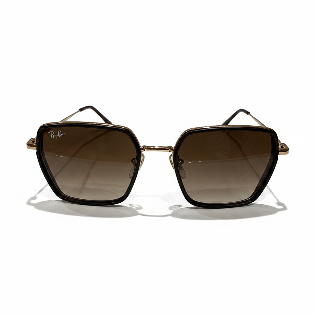 Image of Luxury Inspired Square Sunglasses for Men – Gold Frame with Brown Gradient Lenses