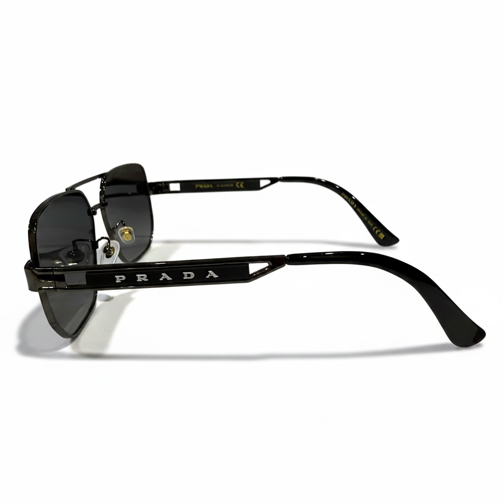 Image of Luxury Inspired Aviator Sunglasses for Men – Black Frame with Dark Grey Gradient Lenses