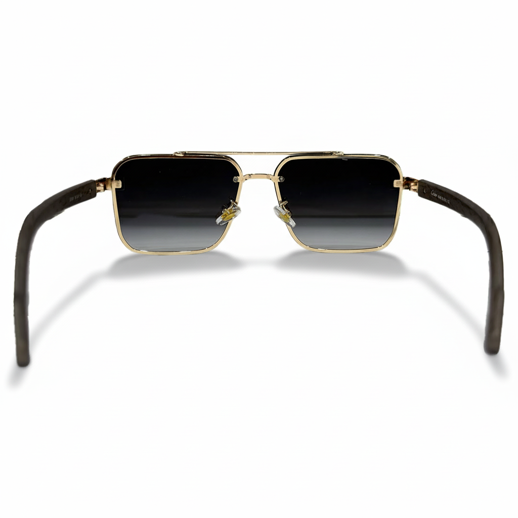 Image of Luxury Aviator Shield Sunglasses - Rose Gold Metal Frame with Gradient Lenses