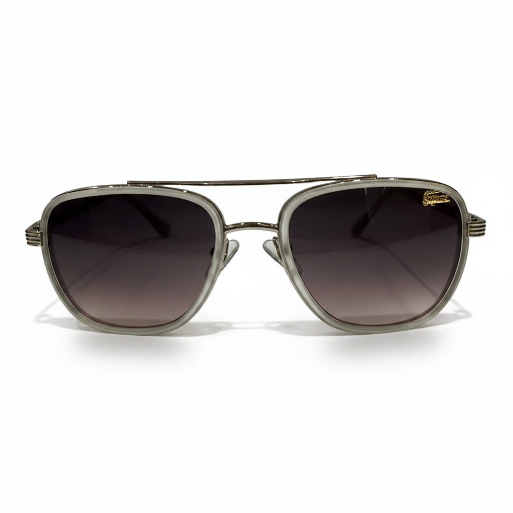 Image of Luxury Silver Frame Dark Gradient Square Sunglasses