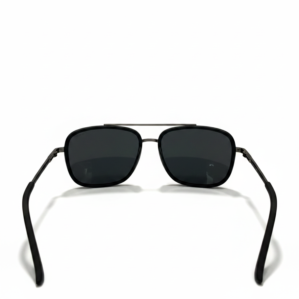 Image of Black Classic Square Sunglasses For Men