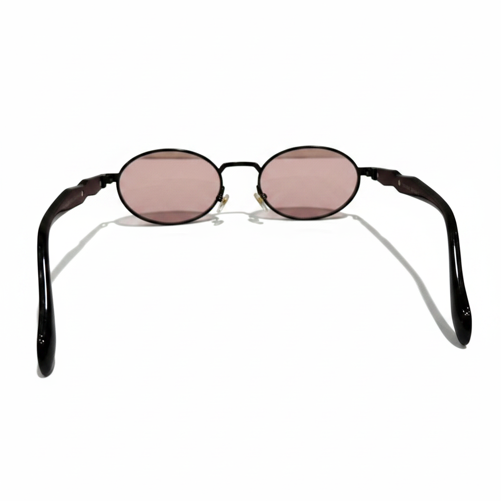 Image of Luxury Black Round Sunglasses with Pink Lenses – Unisex Designer Style Eyewear