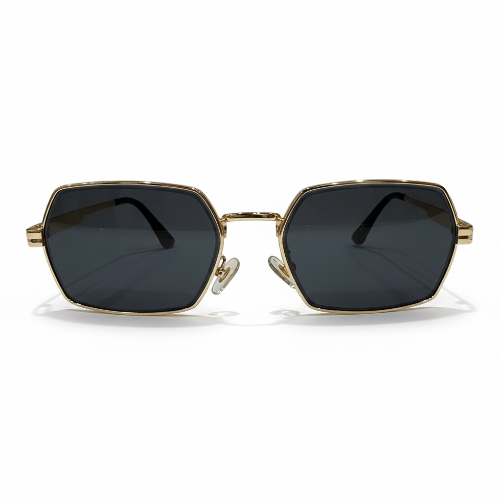 Image of Luxury Hexagonal Gold Frame Sunglasses - Premium Geometric Designer Eyewear