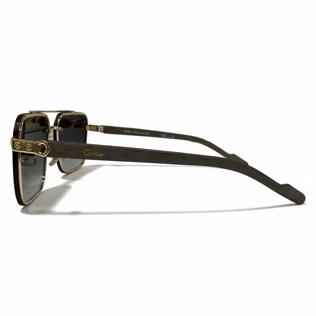 Image of Luxury Aviator Shield Sunglasses - Rose Gold Metal Frame with Gradient Lenses