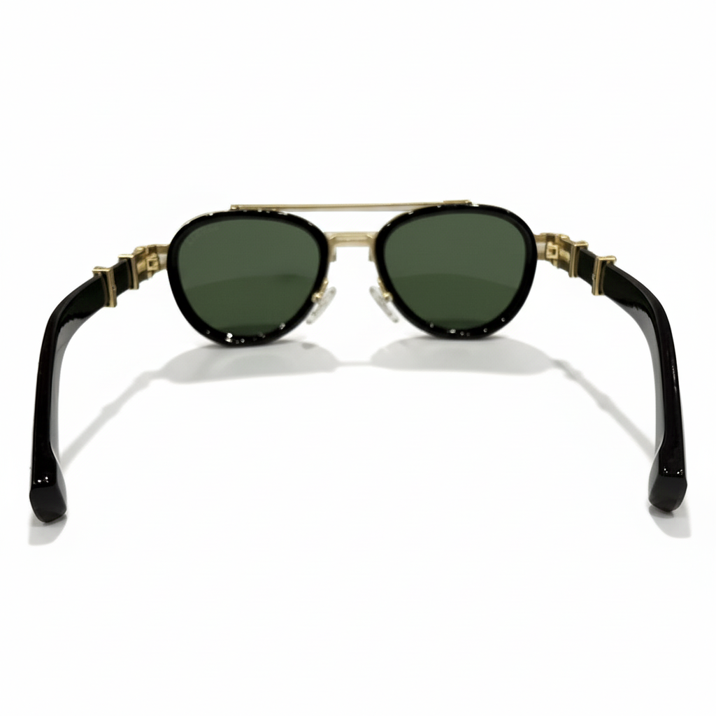 Image of Luxury Gold & Black Round Sunglasses for Men & Women – Premium Designer Eyewear