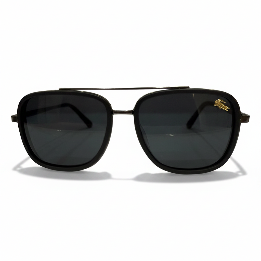 Image of Black Classic Square Sunglasses For Men