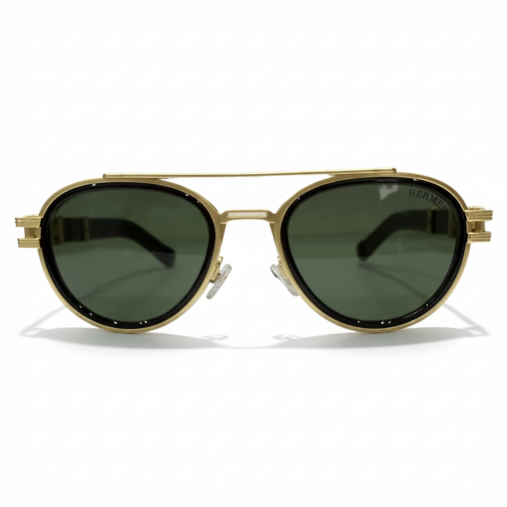 Image of Luxury Gold & Black Round Sunglasses for Men & Women – Premium Designer Eyewear