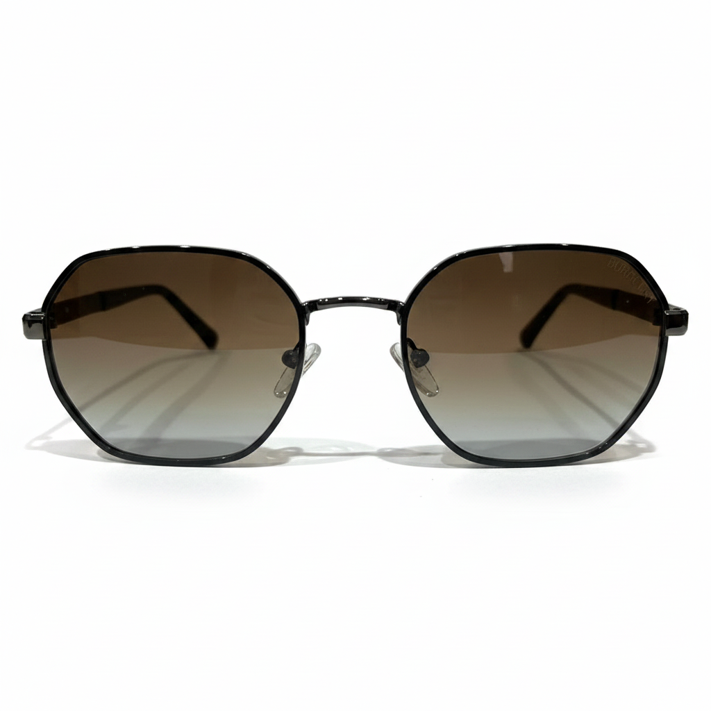 Image of Red Gradient Round Sunglasses with Black Frame