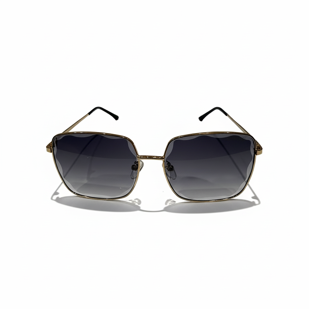 Image of Luxury Square Gradient Sunglasses for Women – Gold Metal Frame | UV Protection