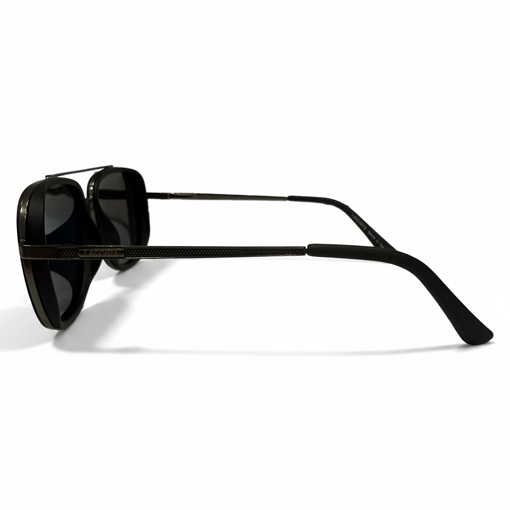 Image of Black Classic Square Sunglasses For Men