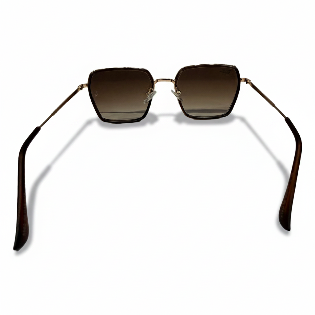 Image of Luxury Inspired Square Sunglasses for Men – Gold Frame with Brown Gradient Lenses