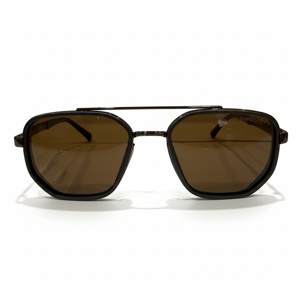 Image of Burberry-Inspired Brown Classic Square Sunglasses