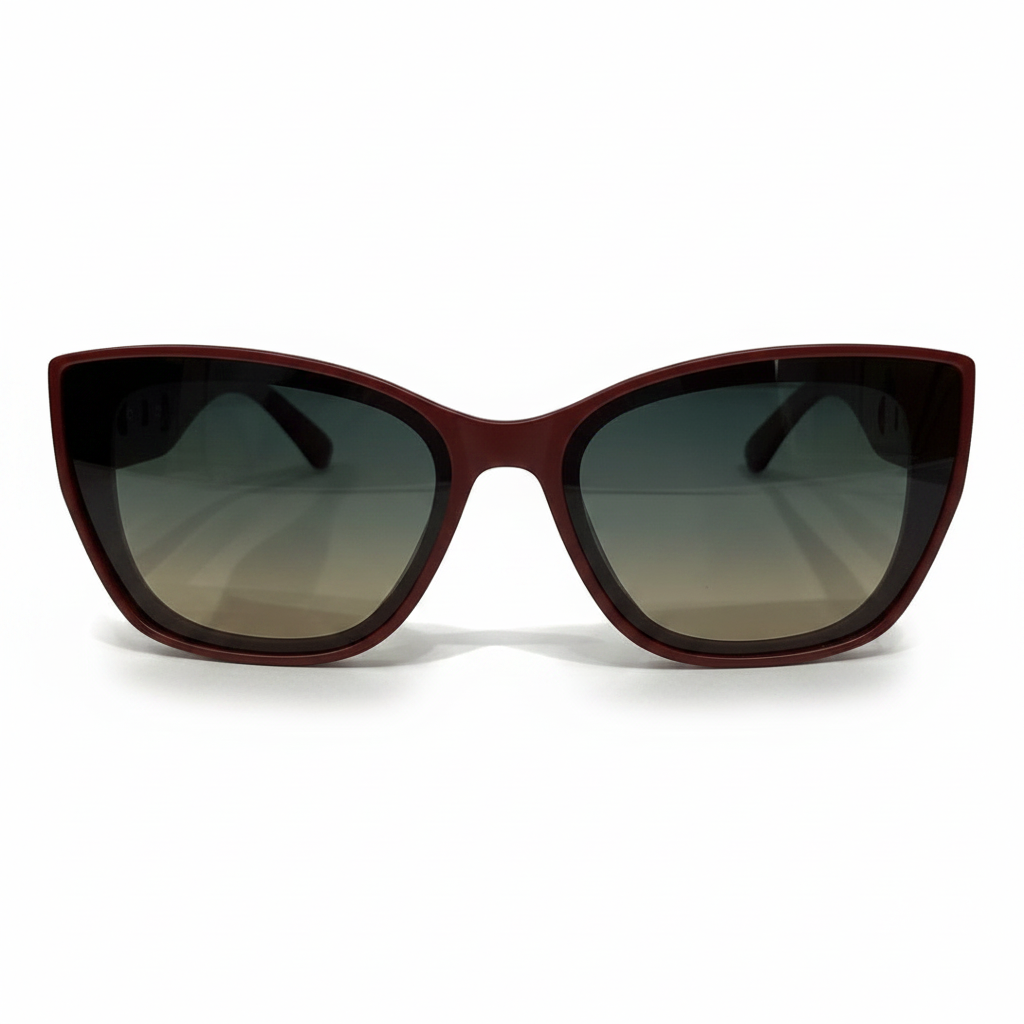 Image of Burgundy Oversized Square Sunglasses for Women – Luxury Gradient Fashion Shades