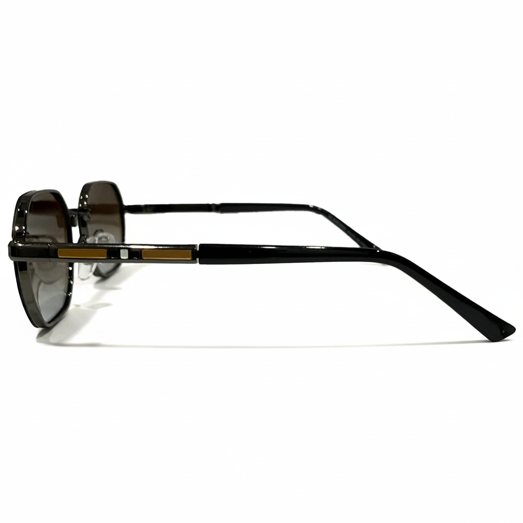 Image of Red Gradient Round Sunglasses with Black Frame