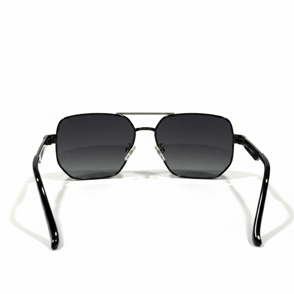 Image of Luxury Inspired Aviator Sunglasses for Men – Black Frame with Dark Grey Gradient Lenses