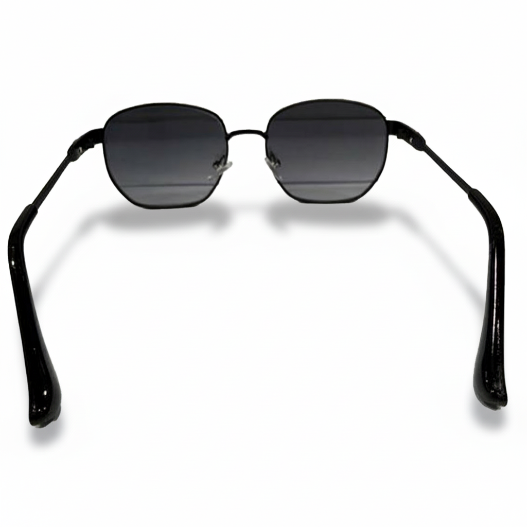 Image of Luxury Inspired Black Square Sunglasses for Men – Gradient Lens Metal Frame
