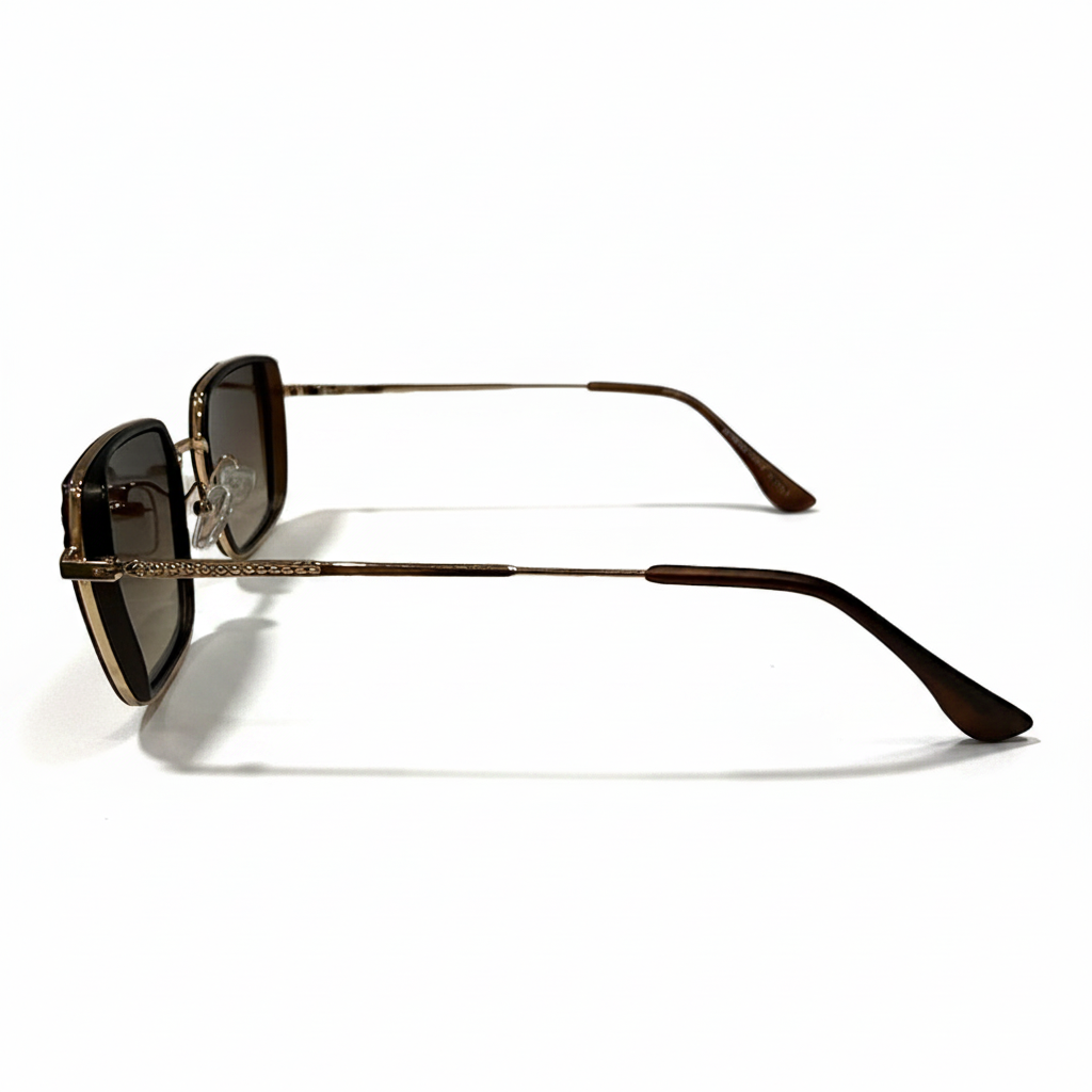 Image of Luxury Inspired Square Sunglasses for Men – Gold Frame with Brown Gradient Lenses