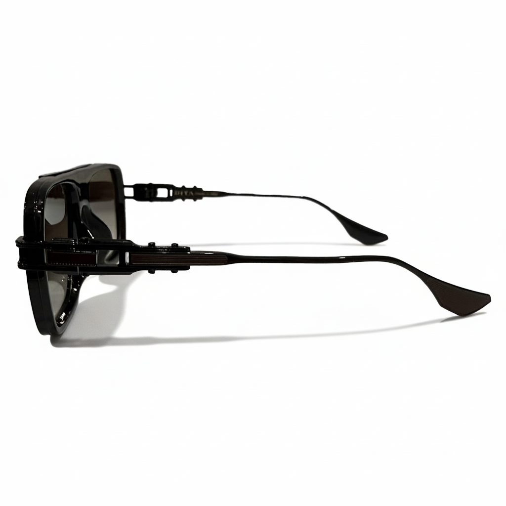 Image of Luxury Inspired Oversized Square Sunglasses for Men – Gloss Black Frame with Smoke Gradient Lenses
