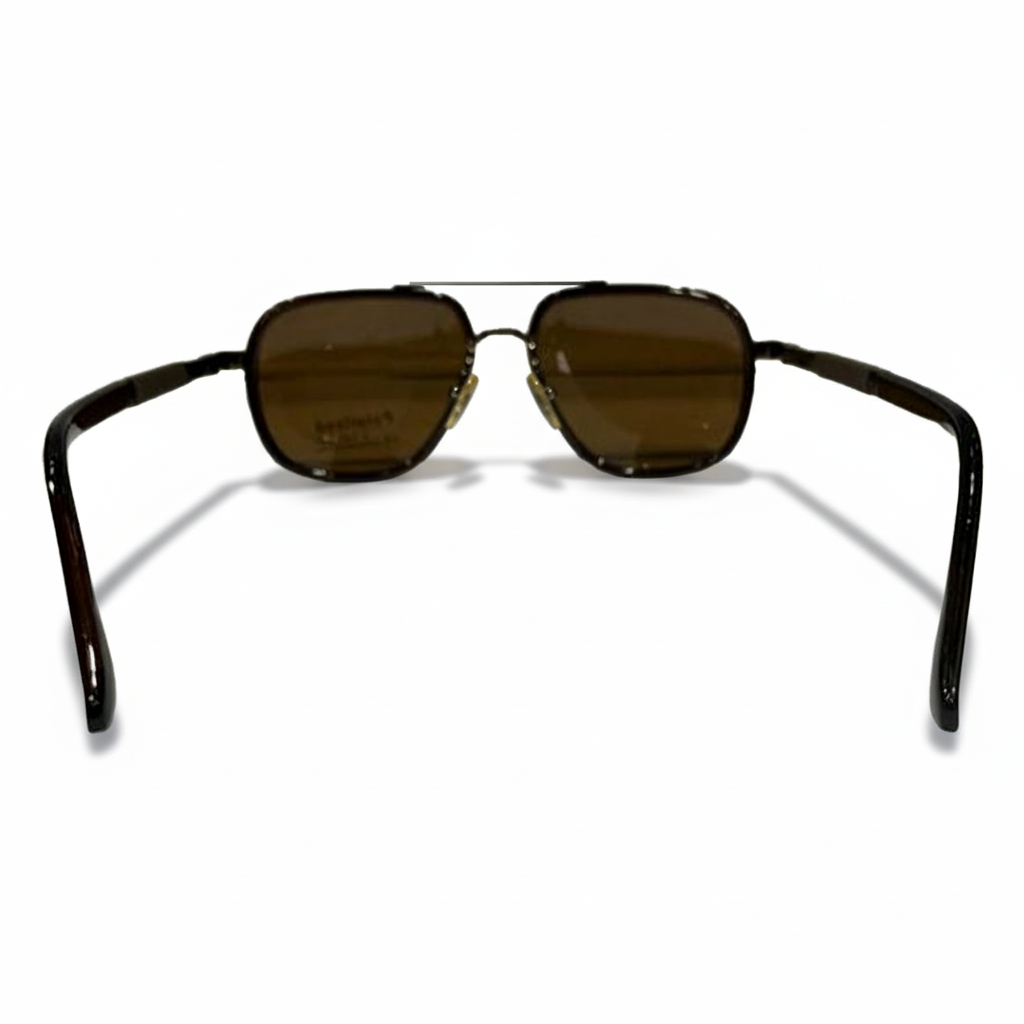 Image of Brown Polarized Aviator Sunglasses with Classic Frame