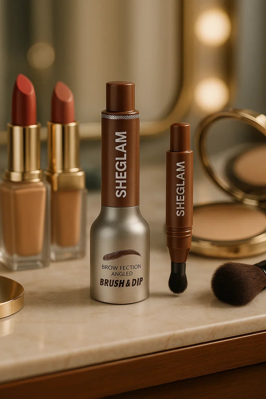 Image of She glam Brow-fection Angled Brush & Dip