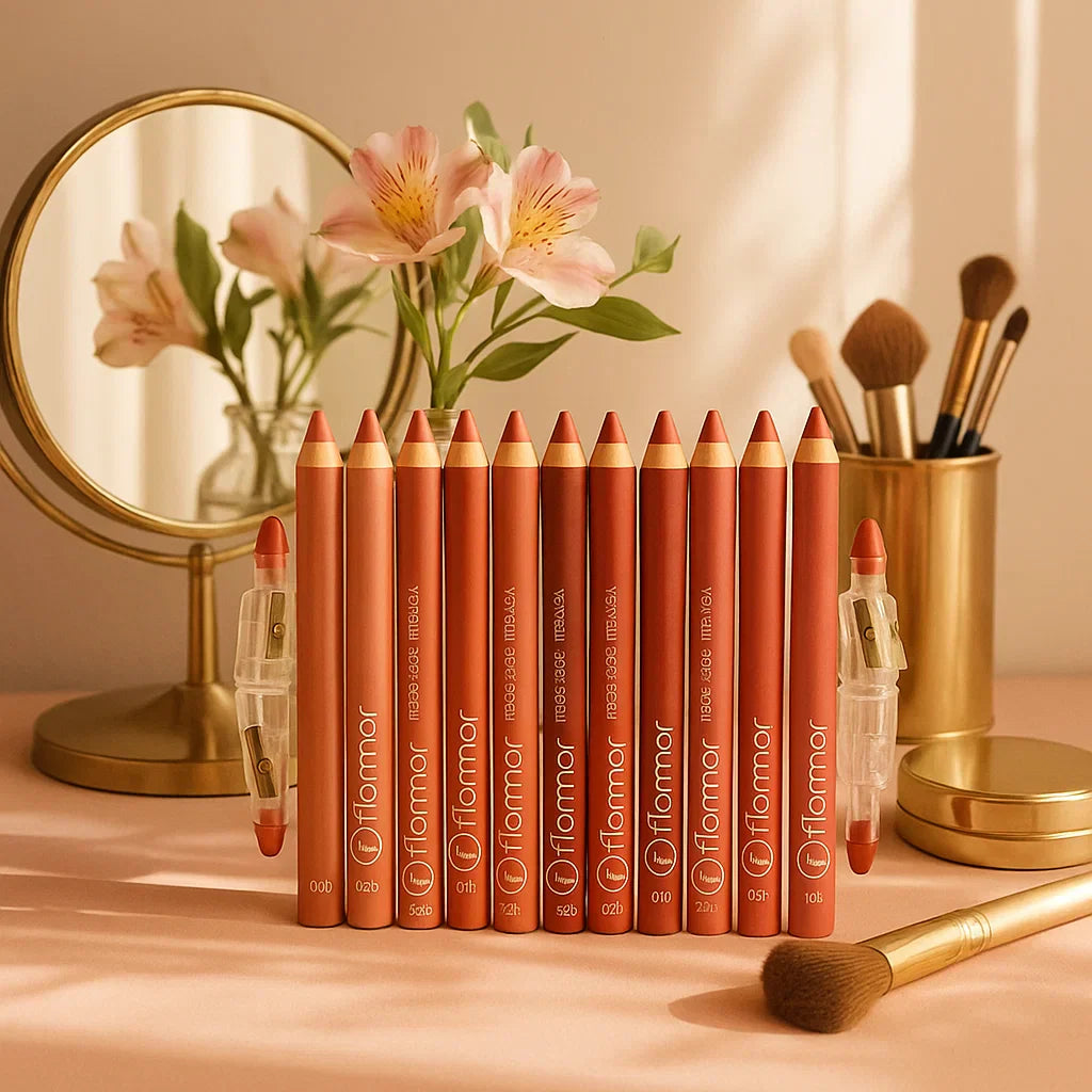 Image of Flormar Matte Lip Pencils – 12-Piece Professional Lip Liner Set