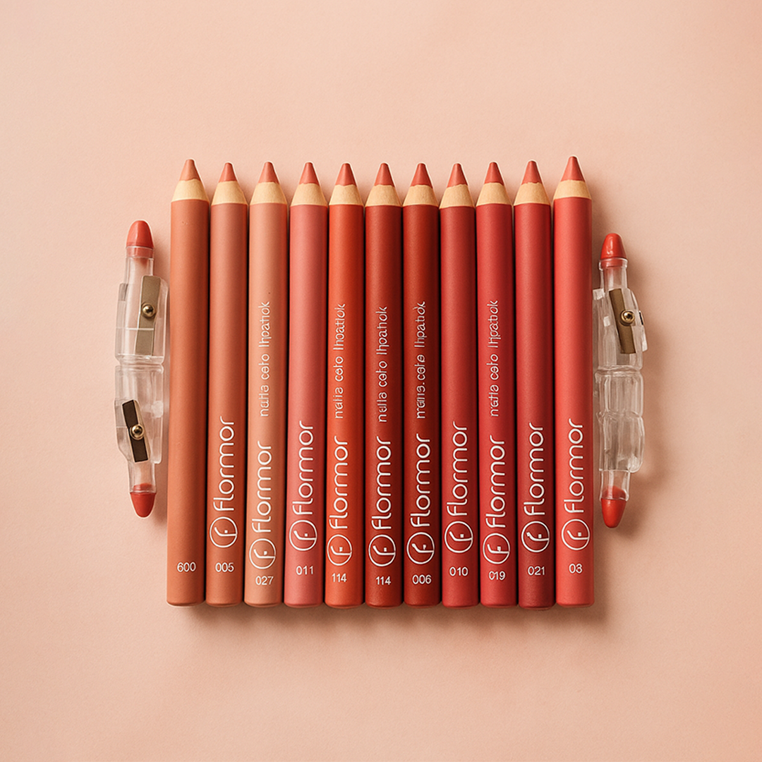 Image of Flormar Matte Lip Pencils – 12-Piece Professional Lip Liner Set