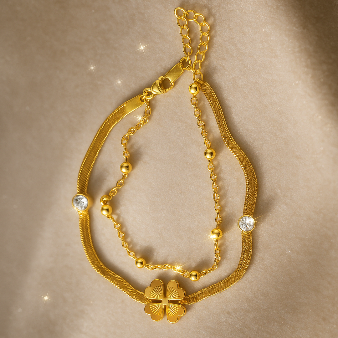Image of Golden Clover Elegance Bracelet