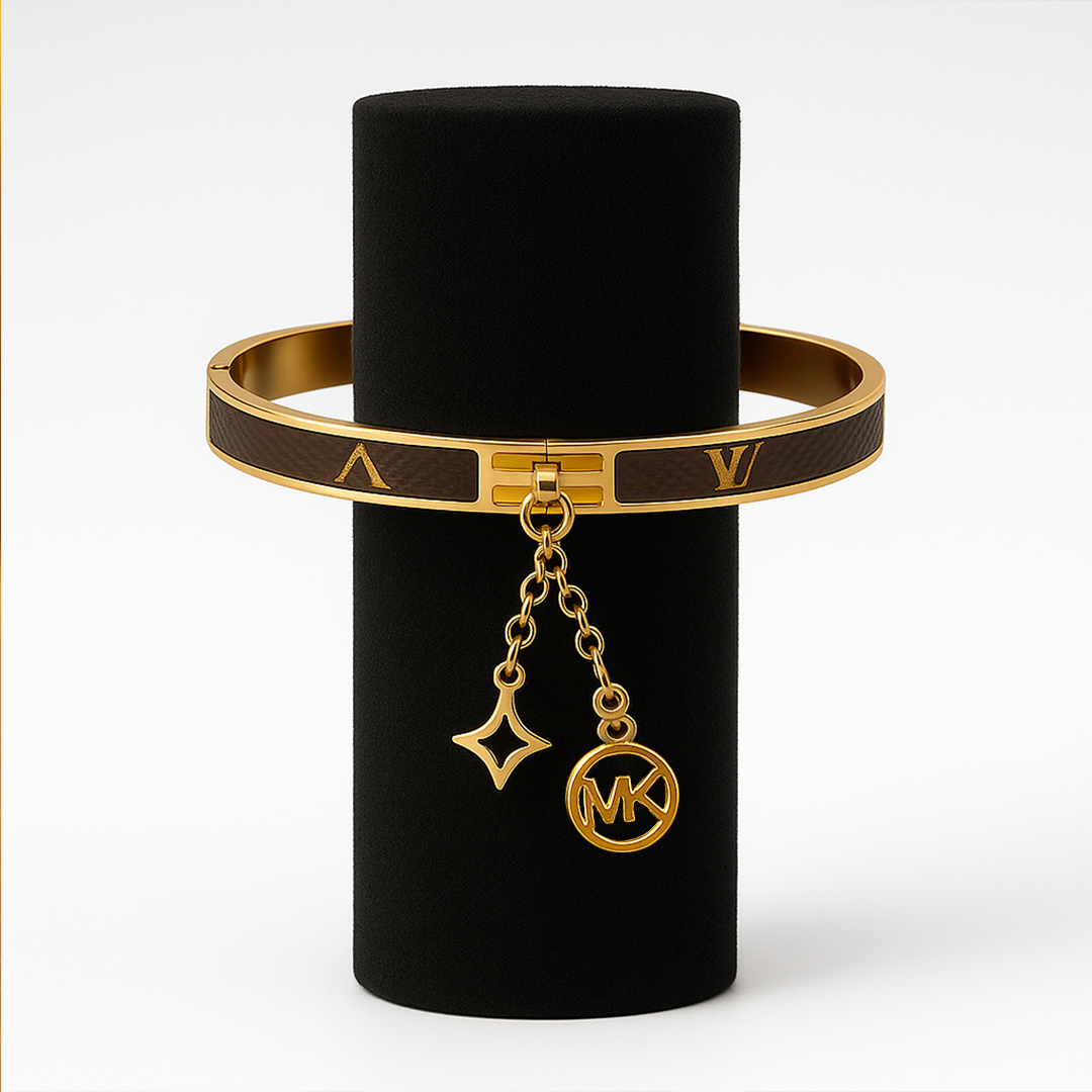 Image of Louis Vuitton x Michael Kors Gold-Tone Bangle with Charms