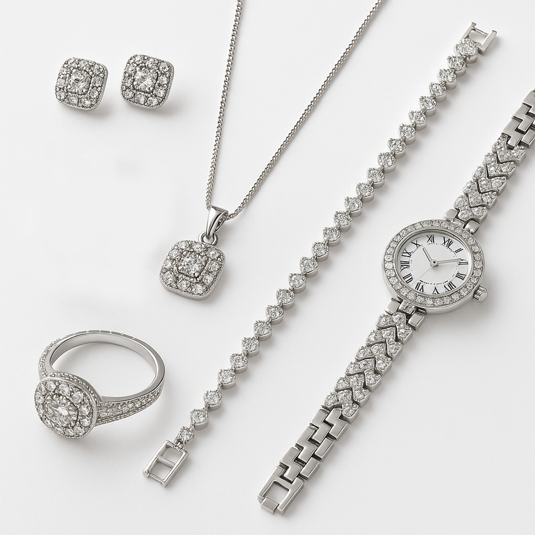 Image of Eternal Radiance Luxury Jewelry & Watch Set