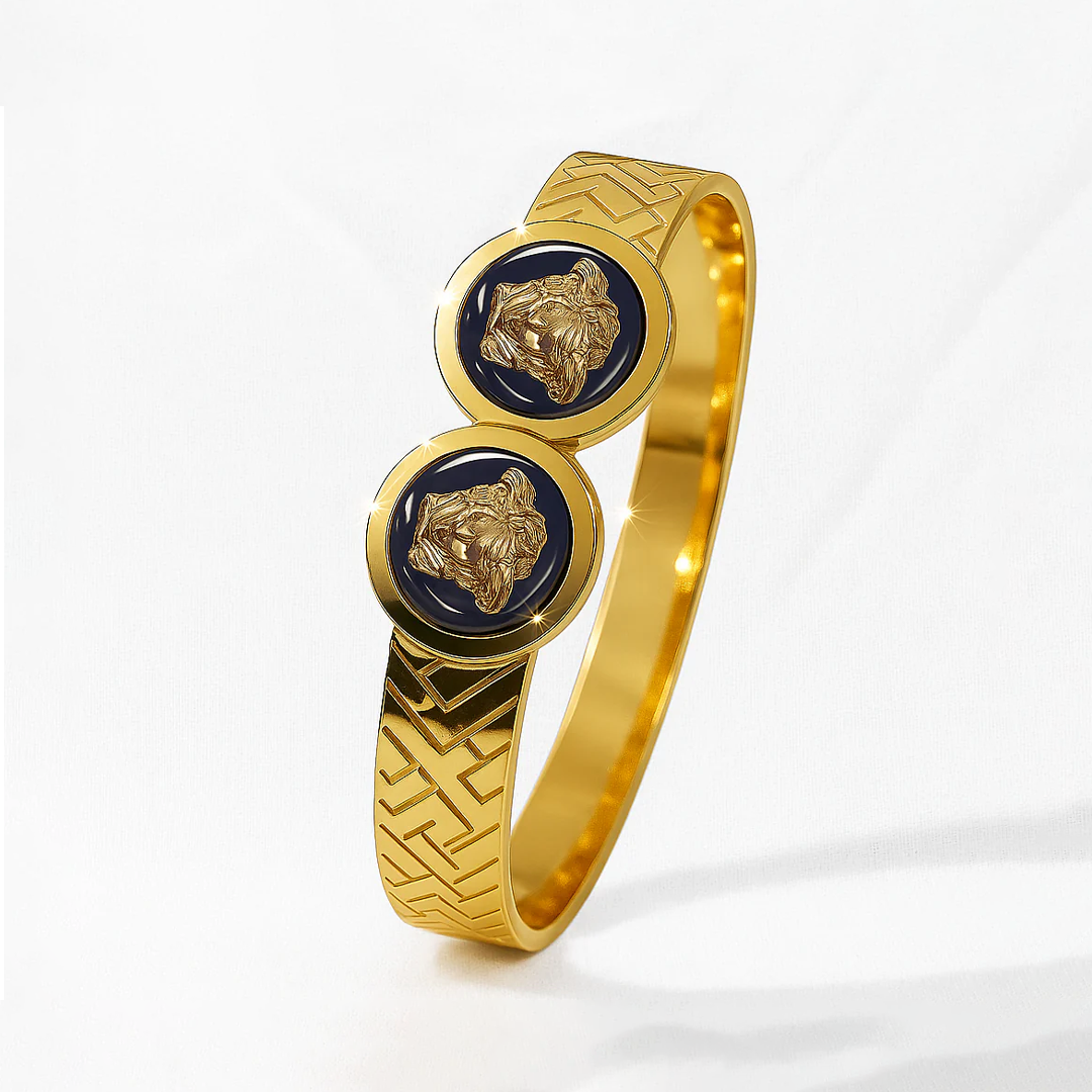 Image of Versace Regalia Twin Medusa Gold Bangle